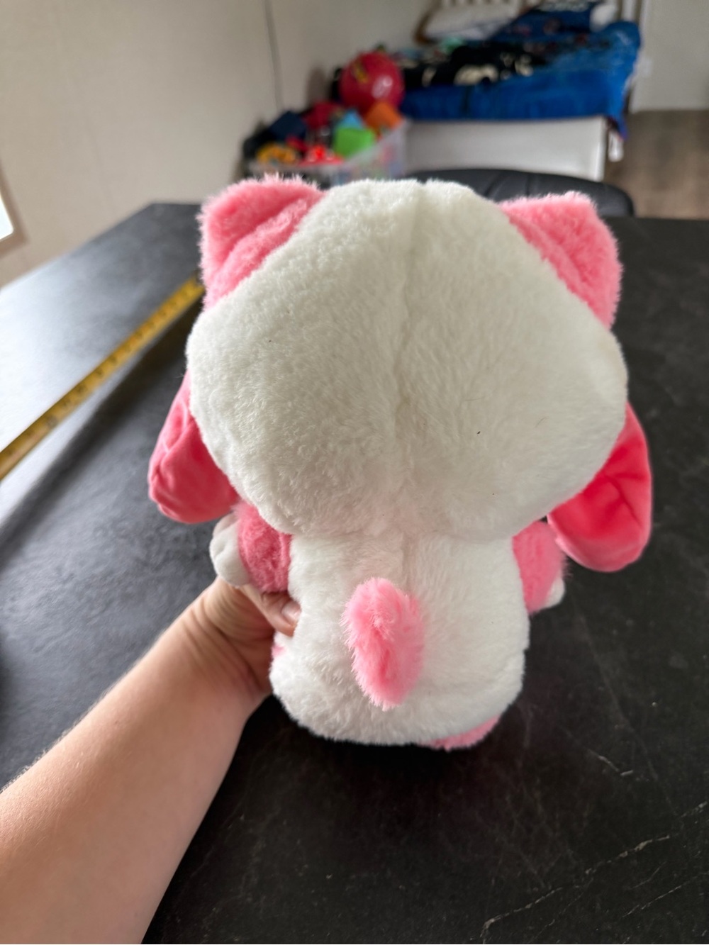 Plush Pink and White Cuddly Stuffed Animal for Kids